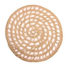 Alfombra redonda de esparto Trípoli 120 cm – Ideal para exteriores – Artesanal – Decoración mediterránea