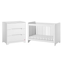 Babybett 60x120 Und Kommode Mit 3 Schubladen Vox Ova Weiß