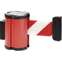 Cajetín de cinta rojo y blanco – Extracción máxima 3000 mm – 50 mm de ancho – Plástico resistente – Uso en exteriores