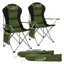 Hauki Set 2x Sedia Da Campeggio Pieghevole Cachi Sedia Da Pesca Carico Fino A 150 Kg Sedie Da Giardino Con Portabicchieri E Borsa Per Il Trasporto 