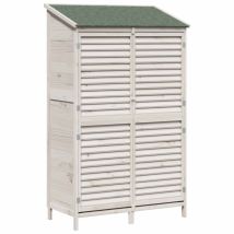 Vidaxl Garden Shed With Roof White 106 X 56 X 176.5 Cm Solid Fir Wood