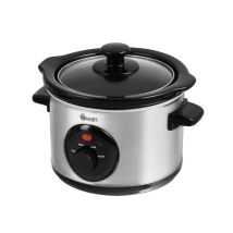Swan Sf17010n 1.5 Litre Round Stainless Steel Slow Cooker With 3 Cooking Settings, 120w, Silver