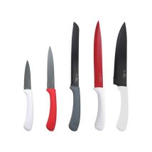 Set De 5 Cuchillomulticolor En Acero Inoxidable Negros/rojos/blancos Pierre Cardin