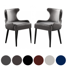 Life Interiors - Juego De 2 Sillas De Comedor De Terciopelo Oxford Lux - Silla Tapizada Para Comedor, Cocina - Gris Oscuro
