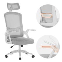 Ergonomic Mesh Office Chair Swivel Desk Chair With Flip-up Arms Grey