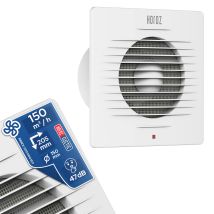 Extracteur D'Air Simple Flux 150 Mm Blanc Avec Filtre - 150 M3/h - Horoz Electric