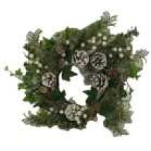 Corona de Adviento Plástica Blanca Redonda Ø40cm – Decoración de Navidad