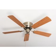 Pepeo – Kisa Deluxe Ceiling Fan – Antique Brass – 42" Diameter – 3 Speed Pull Cord – Reversible Blades