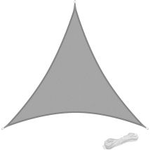 Qdreclod - 3x3x3m Waterproof Resistant Awning For Patio & Terrace Garden Sun Shade 90% Uv Protection With Free Triangular Rope Gray