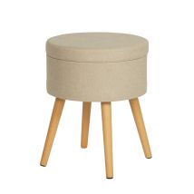 Reposapiés Rebecca Mobili Tiaré 45x36x36 Cm Mdf, Pet, Metal Beige Moderno