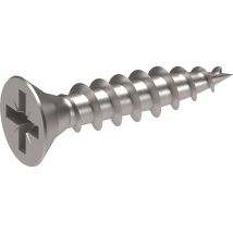 Italiana Ferramenta Kimana Befestigungsschrauben, Holzschrauben Möbelbau Schrauben, Vernickelt, Stahl, Ø 3,5 Mm, Länge 16 Mm, Kopf Ø 7 Mm, 4 Stück