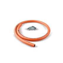 Kit Tubo Flessibile Butano A Doppio Strato Yregas Da 80 Cm Con 2 Fascette Di Fissaggio In Metallo