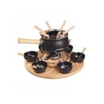 Fonduta Esmaltada Negra Opaca Set De 25 Piezas Eva