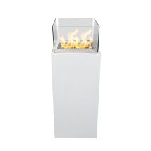 Divina Fire - Bodenstehender Bioethanolkamin Für Drinnen Und Draußen Ischia White 40x40x115