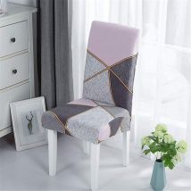 Housse De Chaise De Salle À Manger Patchwork Imprimée, Lavable Et Extensible