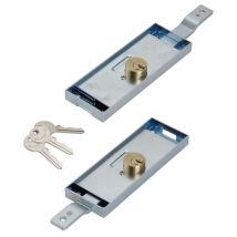 Serratura per serrande con chiave a cilindro tondo – 56 x 157 mm – 2 punti di chiusura – 2+2 mandate – Securemme