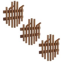 Mca Juego De 3 Paneles Para Colgar Ropa Hhg-393, Perchero De Pared, Barra Para Colgar Ropa, Perchero De Madera, Madera Maciza De Roble