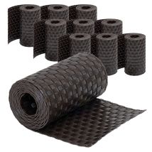 Jardinion - Sichtschutzstreifen Rattan Optik - 250 X 19cm, 10 Stück (25m), Dunkelbraun