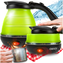Cr 1265 Hervidor Agua Eléctrico Plegable, 0,5l, Silicona Sin Bpa, Resistencia Oculta, Apagado Automático 750w Verde - Camry