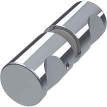 Duschtürknopf Rund Ø 25mm - Duschtür Griff Beidseitig, Alu Verchromt Poliert