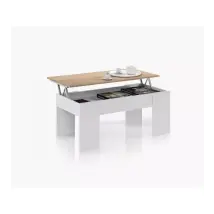 Mobimarket - Tavolino Salotto Con Piano Elevabile E Spazio Contenitore, 100x50x45-56 Cm