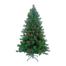 Árbol De Navidad Artificial Verde Otawa Con Piñas Decorativas Y Base Metálica Dayron