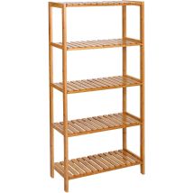 Bambus Regal, Mit 5 Höhenverstellbaren Regalebenen - L60 Cm
