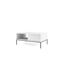 Table Basse Nova Sands L104 Avec 2 Tiroirs 104 Cm Blanc Mat