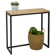 S.d.s - Recibidor Icub Big Wood 80x30x80cm Negro En Madera Maciza De Pino Acabado Vintage Estilo Industrial Box Furniture