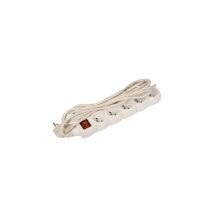 Prolunga Con Interruttore, 5 Prese, 5 M, H05vv-f 3g1, Bianca, P1515