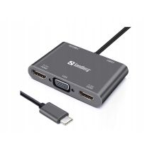 Estación De Acoplamiento Sandberg Usb-c 2xhdmi+1xvga+usb+pd
