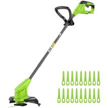 Greenworks 24v Tagliabordi A Batteria Da Per Giardini Di Piccole E Medie Dimensioni, Larghezza Di Taglio Di 25 Cm, Include 20 Lame In Plastica Senza 