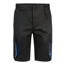Bermudas Bicolor Multibolsillos Negro/celeste 34