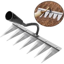 Gartenrechen, Unkrautrechen Gartengeräte, Rasenrechen Vertikutierer Manuell 7 Stahlzähne, Zum Jäten/auflockern Von Erde/aussaat (ohne Stiel)