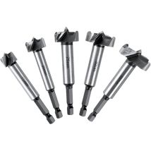 Punte Per Legno, Set Di 5 Frese Per Lavorazione Del Legno Con Impugnatura Esagonale, Posizionamento Regolabile, Sega A Tazza In Carburo Hss Per Legno 