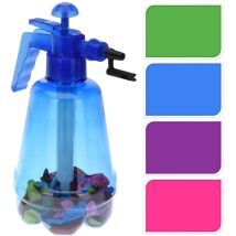 Dema – Hinchador de globos con 100 globos surtidos – Capacidad de 1,5 litros – Inflado con aire o agua