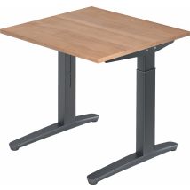 Bümö Design Schreibtisch "xb-serie" Höhenverstellbar, Tischplatte 80 X 80 Cm In Nussbaum, Gestell In Graphit