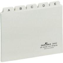 Durable - Leitkarte Din A6 Quer A-z Polypropylen Weiß 25 Registerblätter