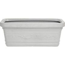 Vaso Fioriere Rettangolare Maxi Festonato Doppio Bordo Bianco Cm. 60x32x28h