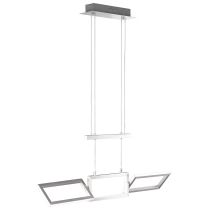 Wofi - Zugpendelleuchte Led Pendelleuchte Höhenverstellbar Hängeleuchte Schwenkbar, Alu, 1x Led 25 Watt 21 Lumen Warmweiß, L 81,5 Cm