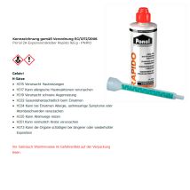 Ponal – Cola Rápido 165g – Adhesivo multiusos, Densidad 50 kg/m³, Tiempo de curado 4 min, Fuerza de tracción 8,5 N/cm²