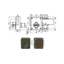 Serratura Ferroglietto 6 Mandate – 8027940136332 – Sicurezza per porte in legno – 3 chiavi, dimensioni 85x95mm – Potent