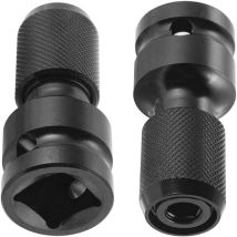 2pcs Steel Impact Wrench Bit Impact Socket Driver Bit With Accessories Impact Socket Adapters For 1/4' Hex Socket Adapters Screwdriver(black) - 