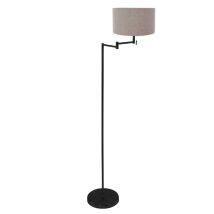Lampada Da Terra - Bella - Nero - Lino Metallo - Ø 45cm - Mexlite