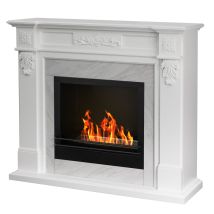 Bioethanol-kamin Truman Boden-biokamin Weißer Marmoreffekt B121 X T38 X H108