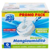 Bostik - Airmax Assorbi Umidità Tab Neutra 2pz Pasticche Ricarica Sali Aria Sana 2x450 G.