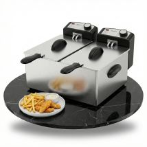Sommertal Df3600 Doppel Fritteuse Mit Öl 2x 3l 2x 1800w – Edelstahl Fritteuse Mit 2 Getrennten Heizkreisen Fritteuse Mit Fett 130–200°c
