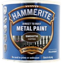 Hammerite - Smooth Direct To Rust Metal Paint - 250ml - Copper