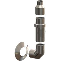 Atec Juego Básico Para Instalación En Pared Exterior Dn80/125 L=500mm Acero Inoxidable Brillante, 701770