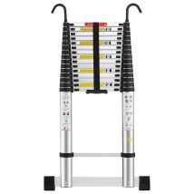 Teeno Escalera Telescópica De Aluminio Extensible 6.2m, Escalera Plegable Telescópica, En131 Multiusos Portátil Extensible Con Barra Estabilizadora Y 